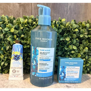 YVES ROCHER - Pure Algue  Cleansing Gel, Solid Cleanser, Hand Cream - LOT OF 3